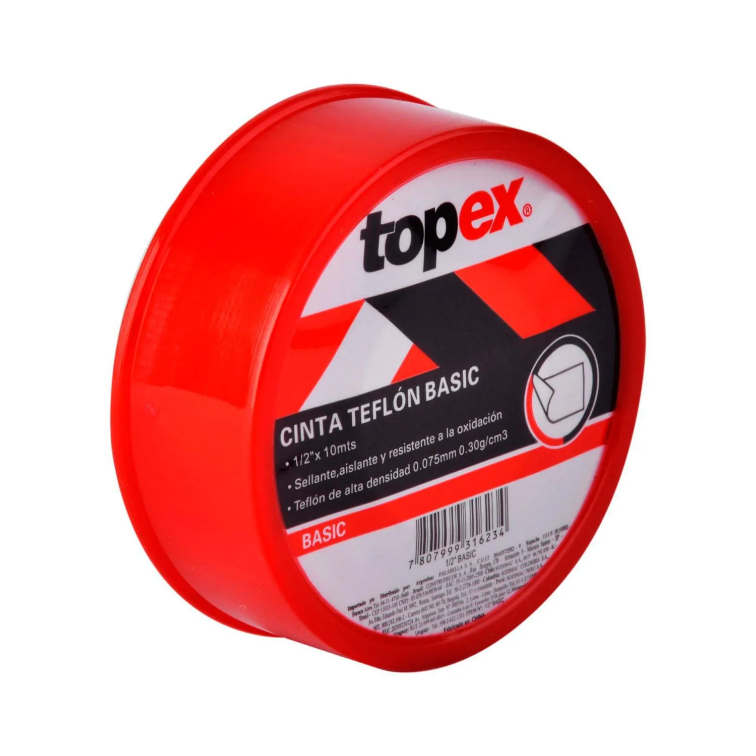 Topex - Cinta teflón 1/2'' x 10 m