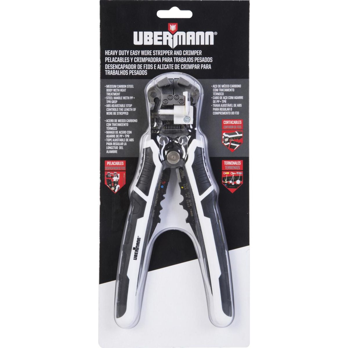 Ubermann - Pinza crimpeadora pelacables pro