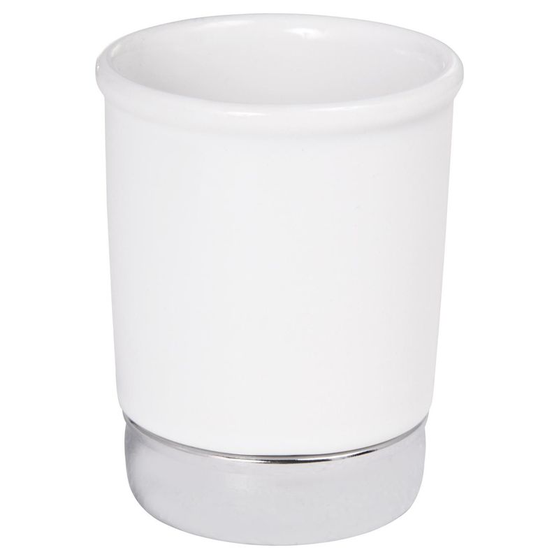 Interdesign - Vaso de Baño York Blanco Cromo