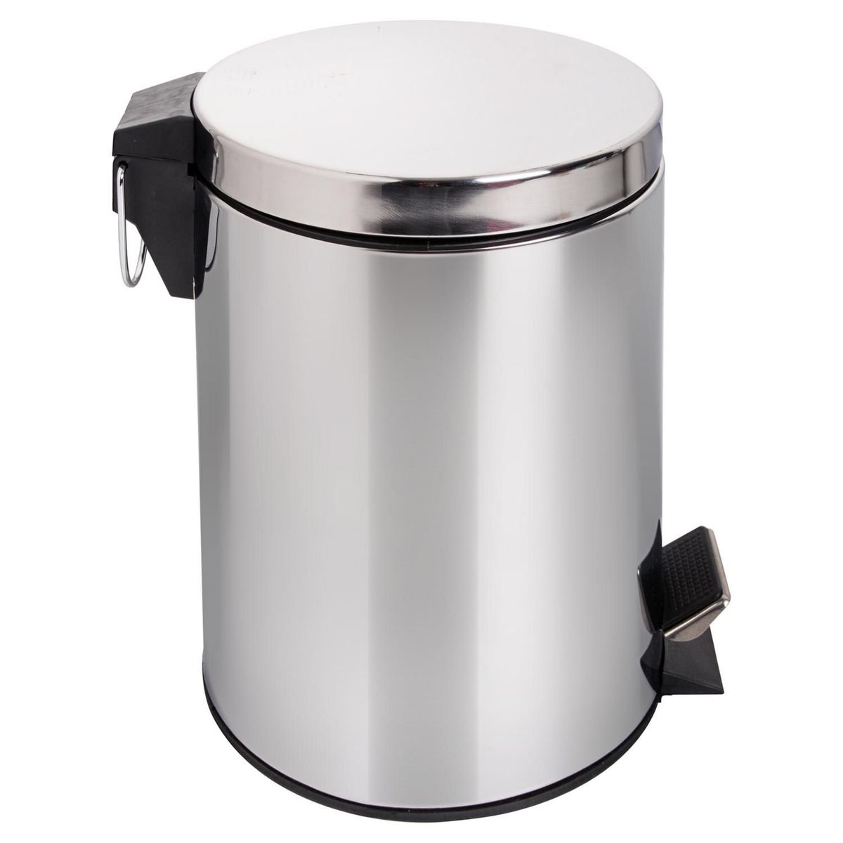 Just Home Collection - Bote de Basura Metálico con Pedal de 5L Plata