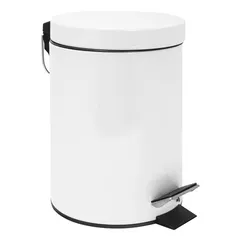 Bote de Basura Metálico con Pedal de 3L Blanco