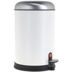 Bote de Basura Diseño Metálico con Pedal de 12L Blanco