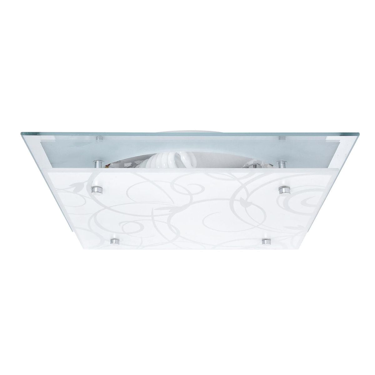Plafón 60W Ramas plata 2luces E27 vidrio 30cm, marca Just Home Collection - Foto Principal