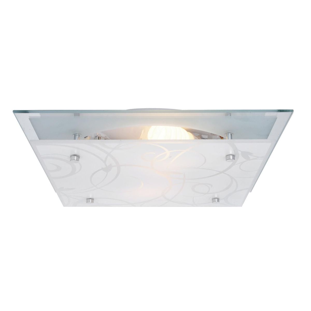 Plafón 60W Ramas plata 2luces E27 vidrio 30cm, marca Just Home Collection - Foto 2