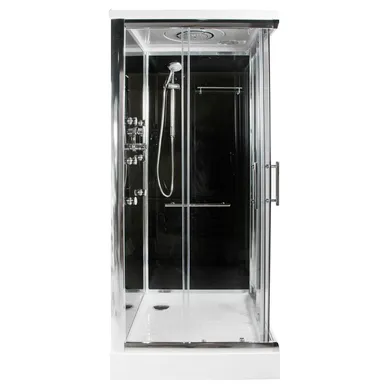 Cabina rectangular de regadera negra