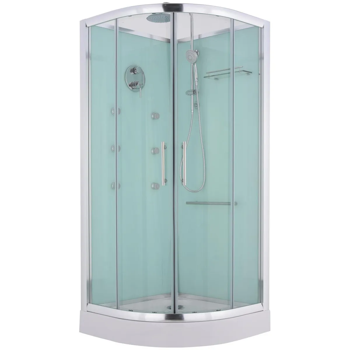Cabina Curva de Regadera Fondo Verde, marca Sensi Dacqua - Foto Principal