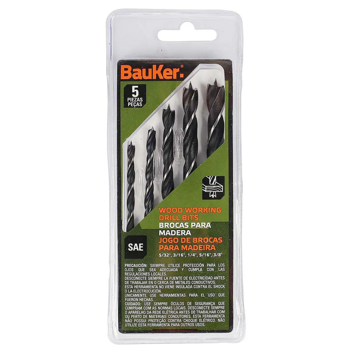  - Set brocas madera 5pz bauker