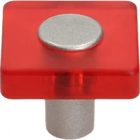 Jaladera cuadrada abs metacrilato rojo cromado mate