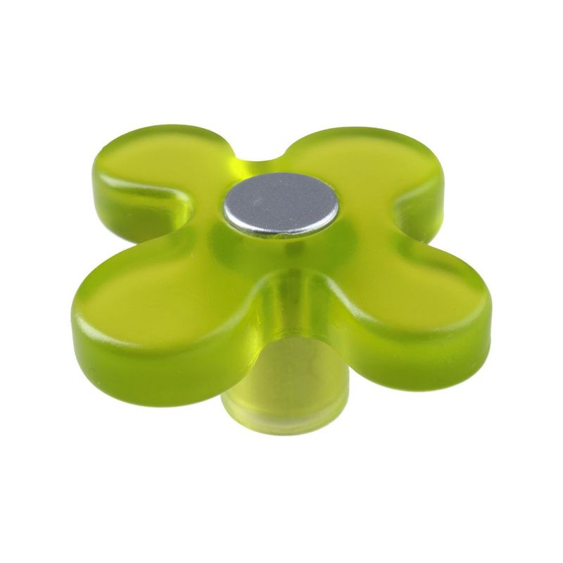 Fixser - Perilla de flor verde pistache cromo mate