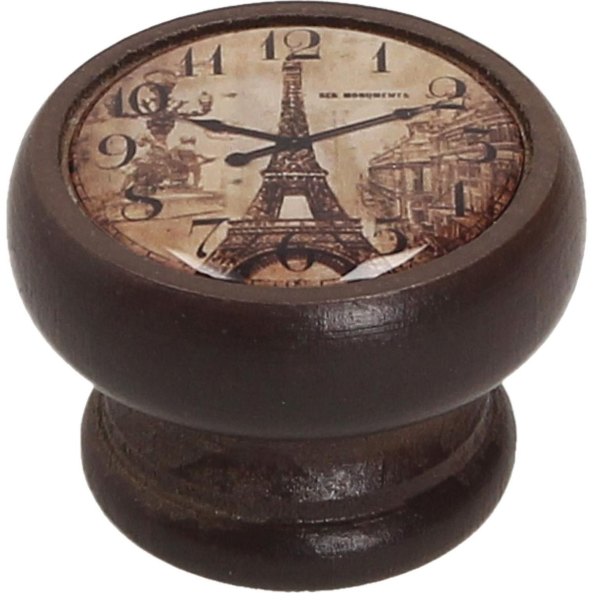 Fixser - Jaladera 40 mm madera nogal reloj Eiffel