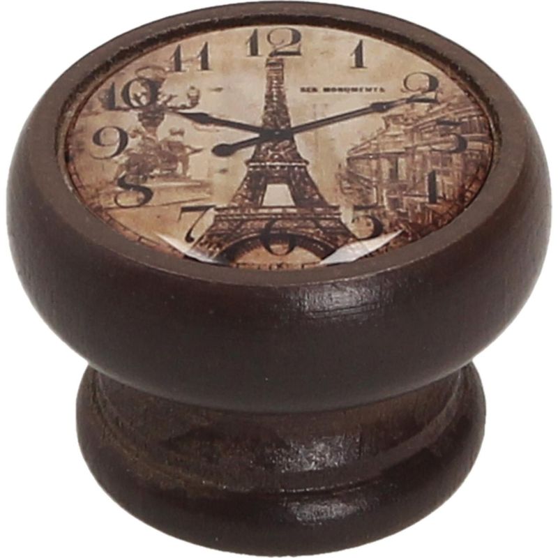 Fixser - Jaladera 40 mm madera nogal reloj Eiffel