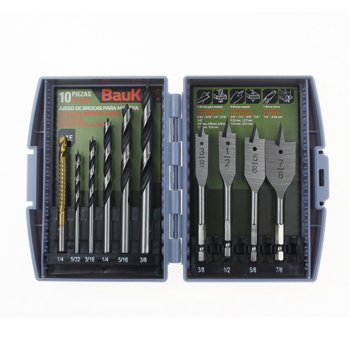 Set 10 Brocas para Madera Bauker, marca Bauker - Foto 2