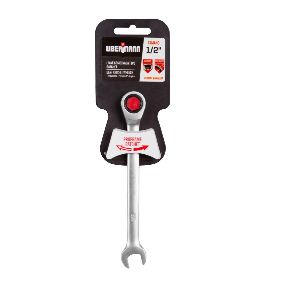 Llave 1/2pg combinada flexib tipo ratchet uberman, marca Ubermann - Foto 2