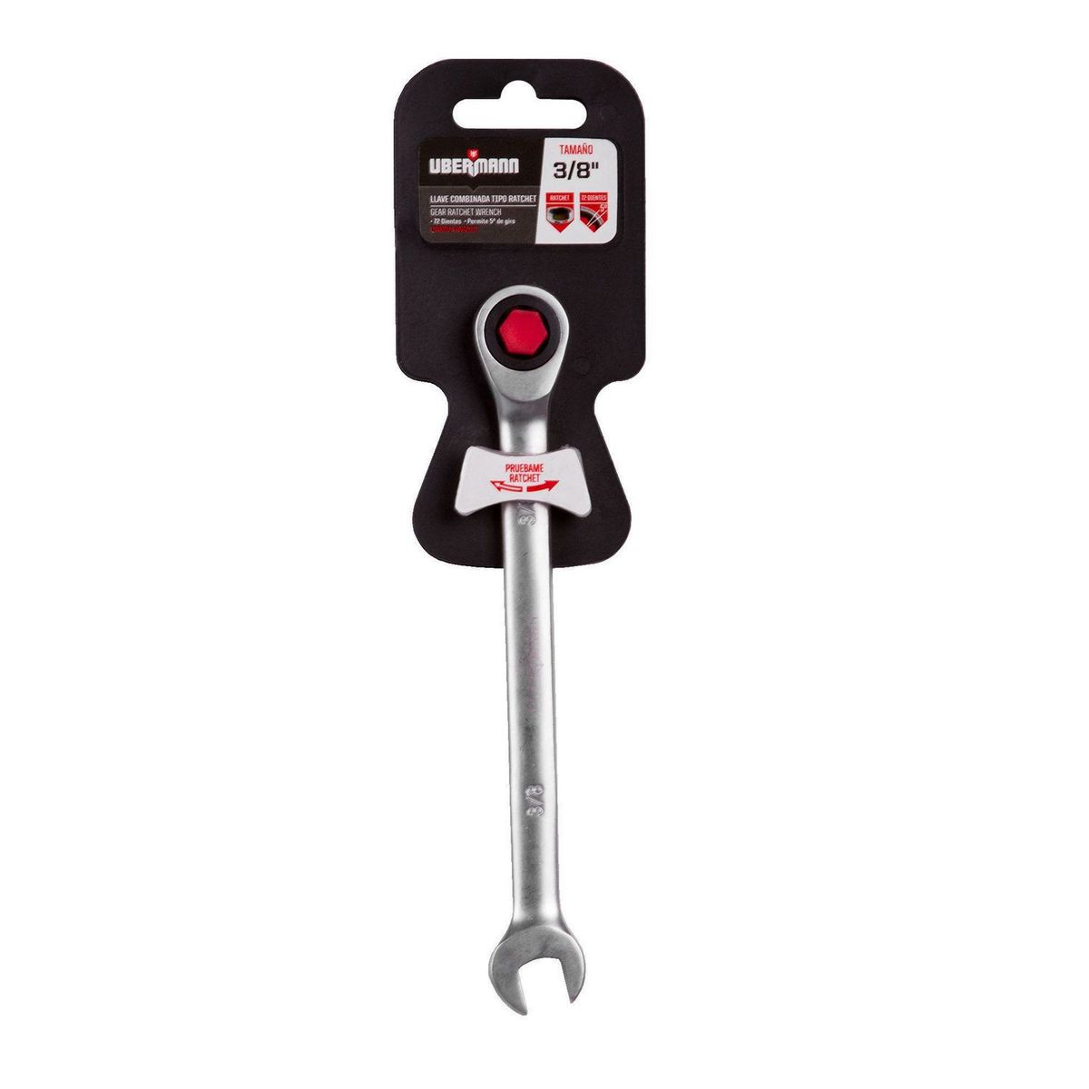 Ubermann - Llave 3/8pg combinada tipo ratchet ubermann