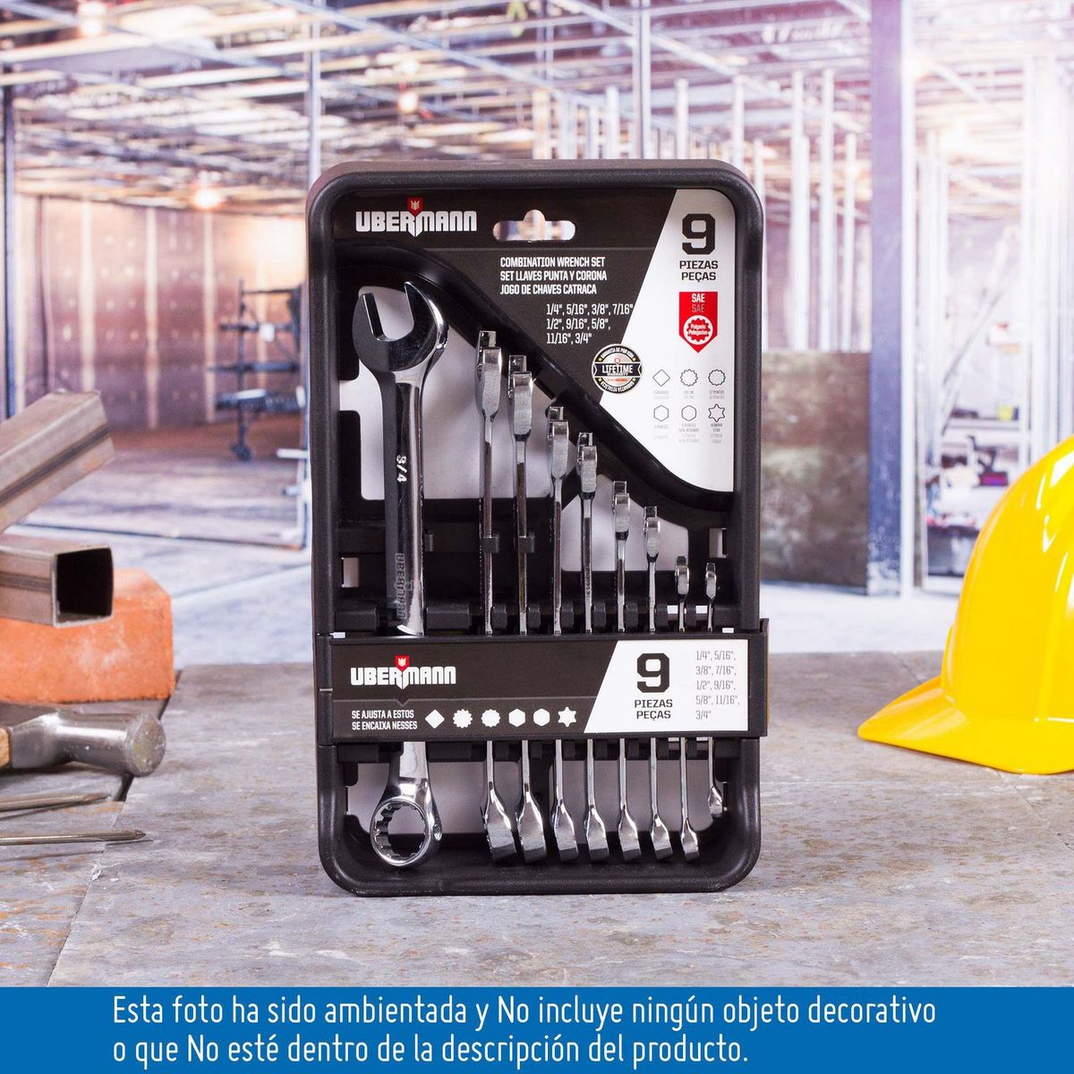 Ubermann - Juego 9 llaves combinadas 1/4-3/4pg ubermann