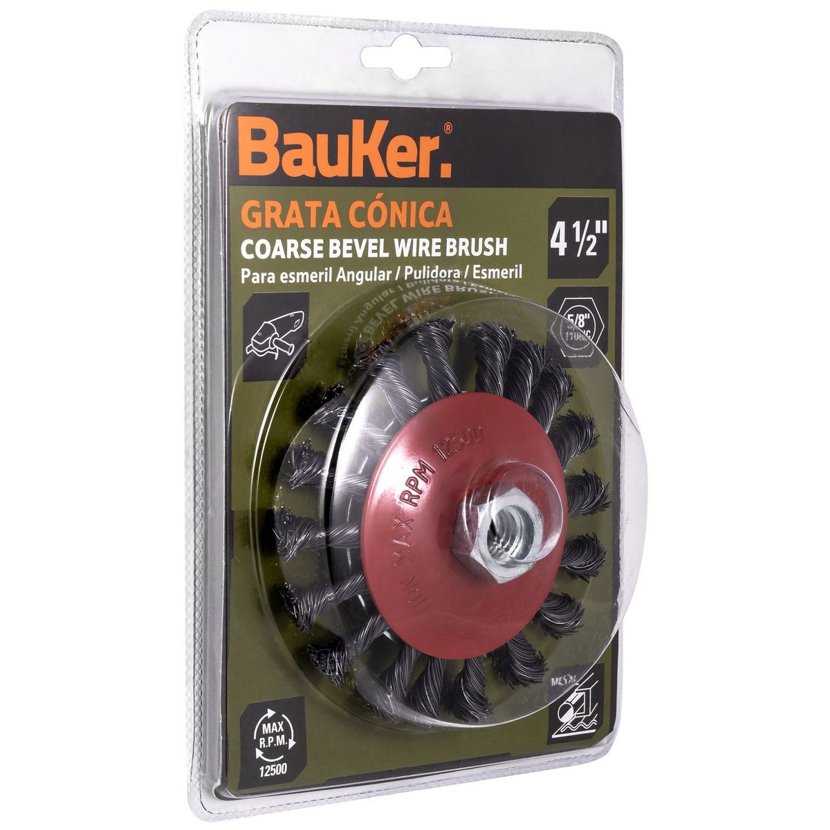  - grata 4 1/2pg conica entorchada 5/8 bauker