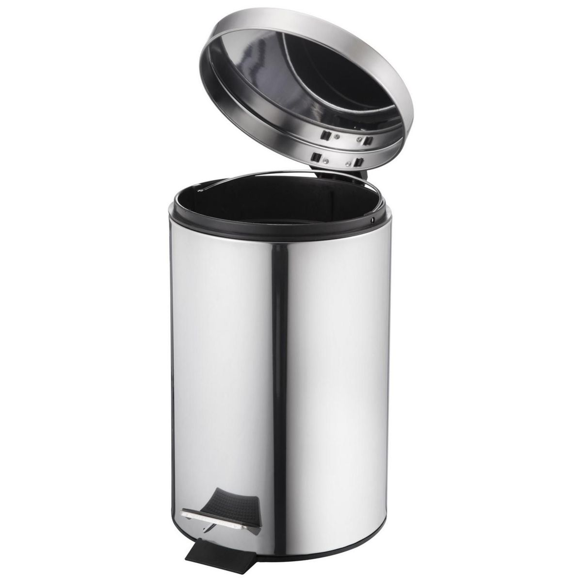 Just Home Collection - Bote de Basura Metálico con Pedal de 3L Plata