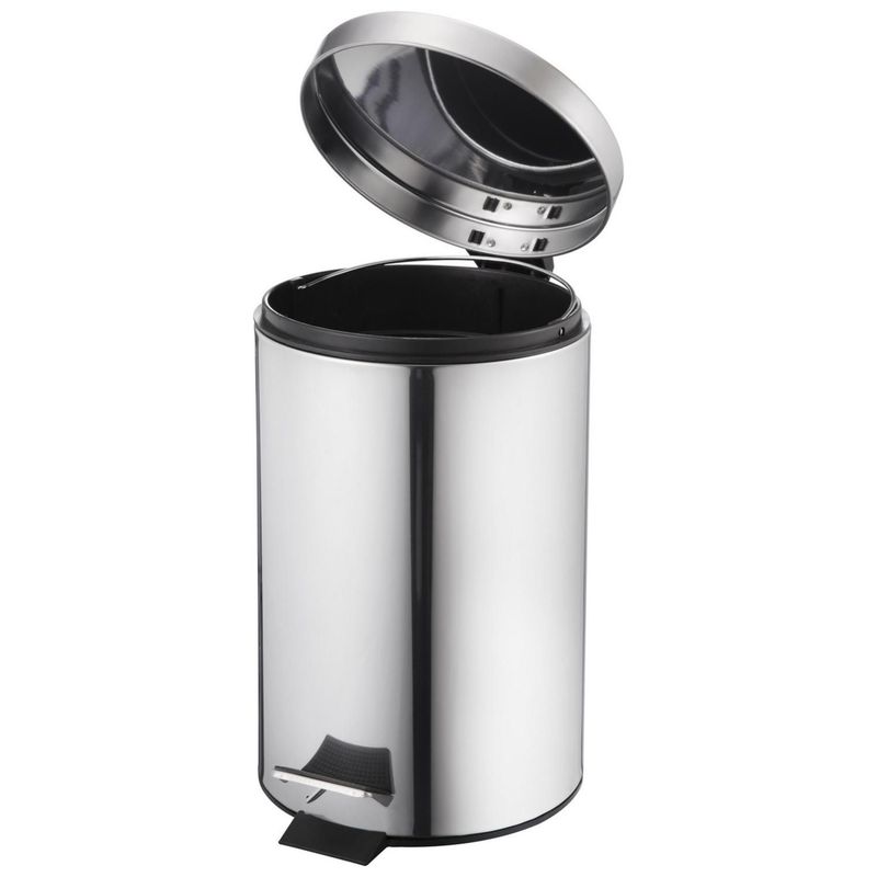 Just Home Collection - Bote de Basura Metálico con Pedal de 3L Plata