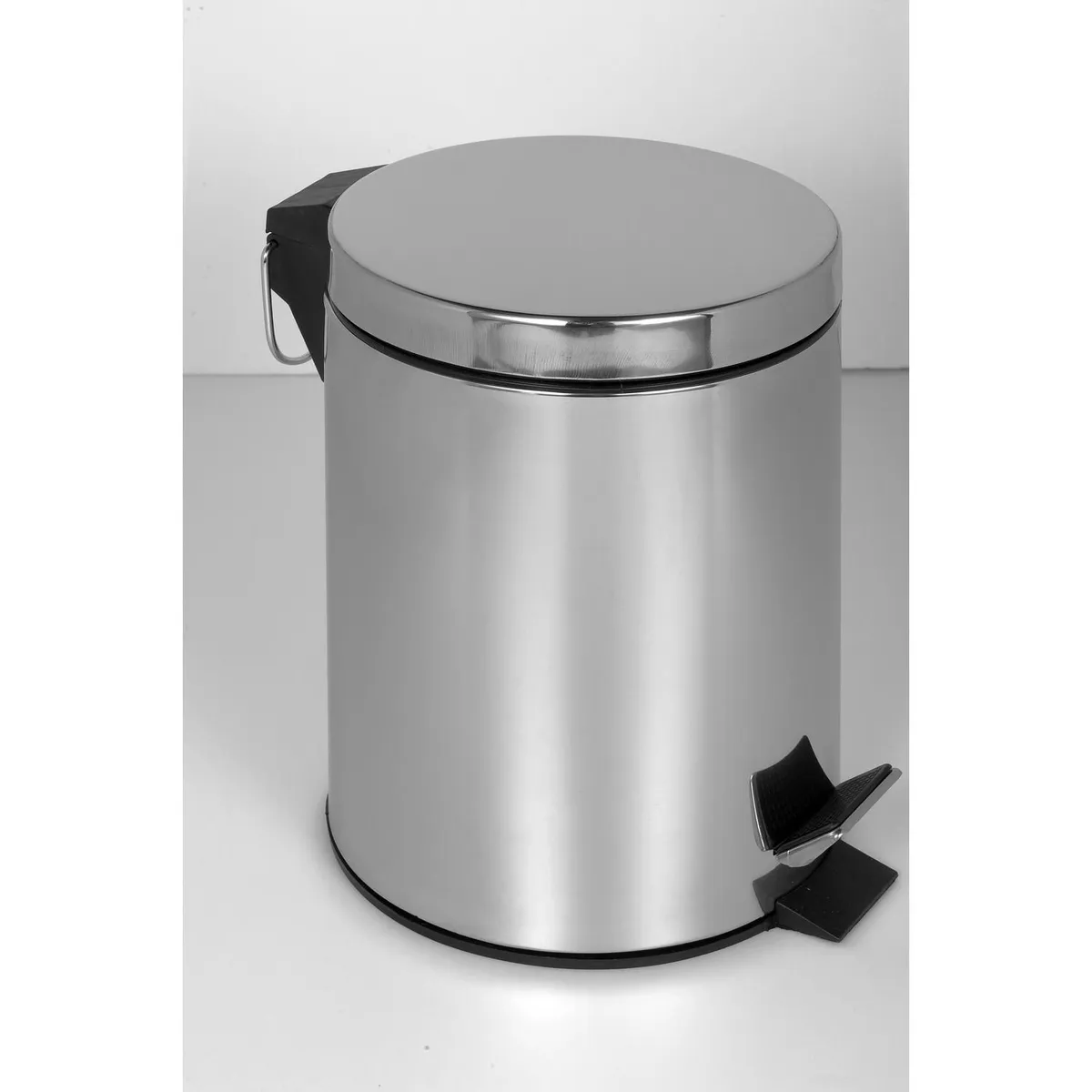 Just Home Collection - Bote de Basura Metálico con Pedal de 3L Plata