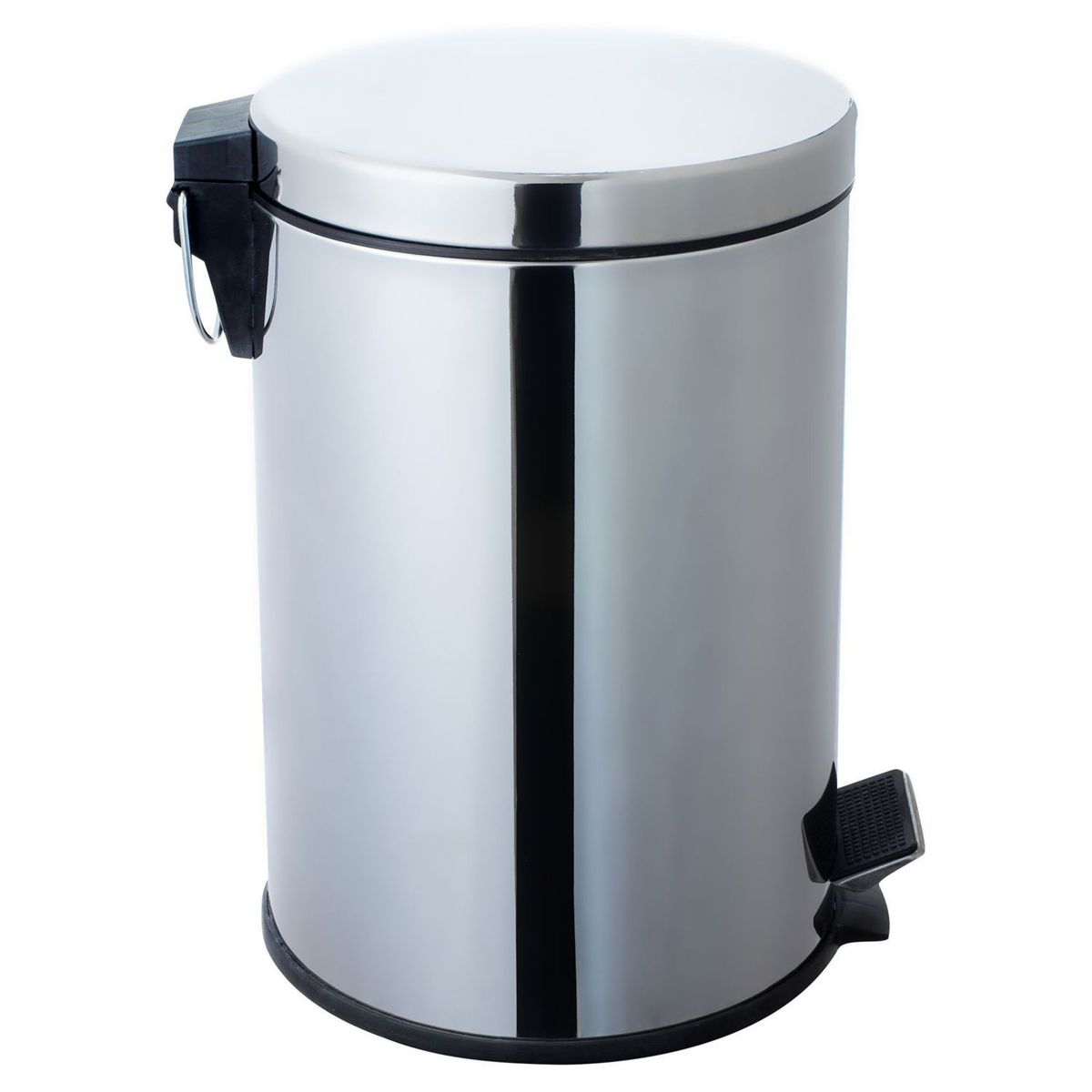 Just Home Collection - Set 2 Botes de Basura Metálicos con Pedal de 12L y 20L Plata