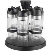 Set de especieros vidrio 6 piezas con rack