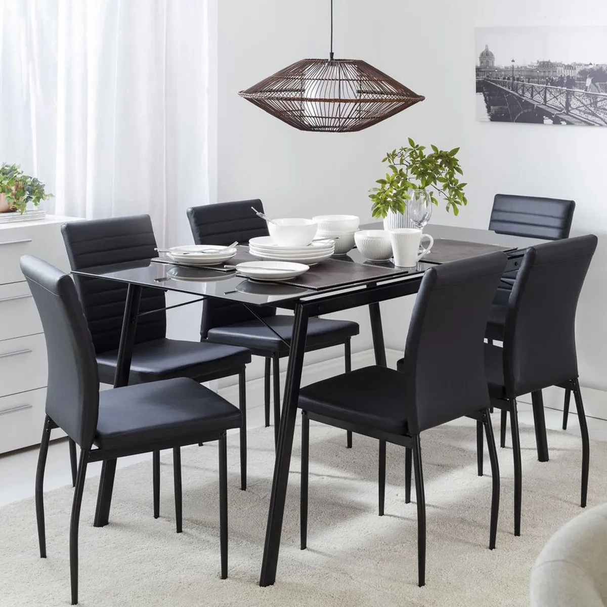 Just Home Collection - Comedor 6 Sillas Dartagnan 160X78X78 cm