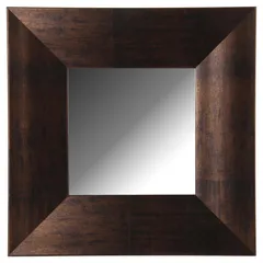 Espejo Decorativo Cuadrado Marron de 40 x 40 cm Café