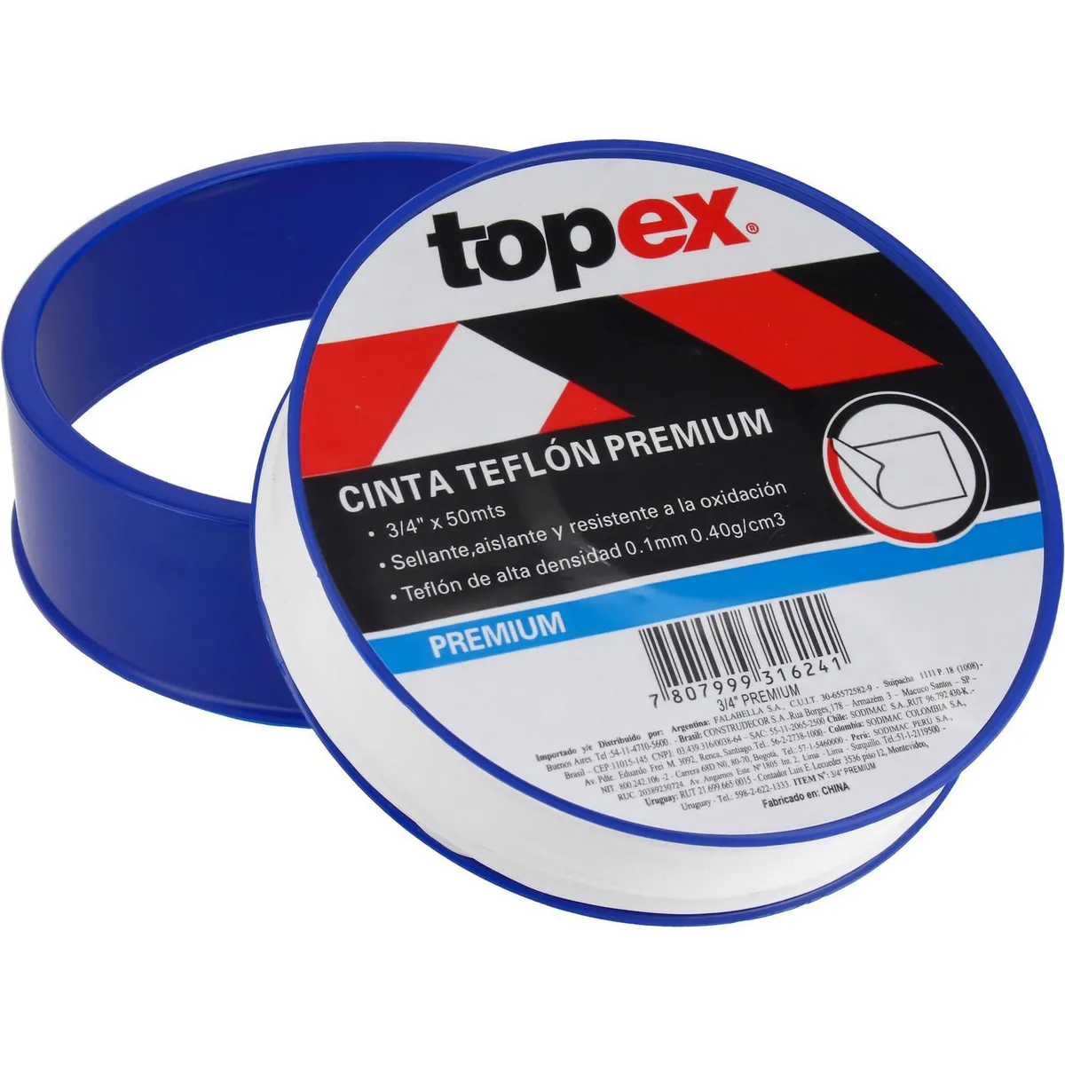 Topex - Cinta teflón 3/4'' x 50 m premium
