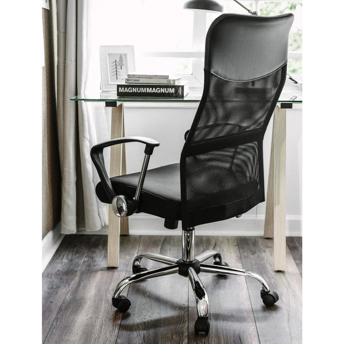 Silla pc Malla respaldo alto negro, marca Just Home Collection - Foto 2