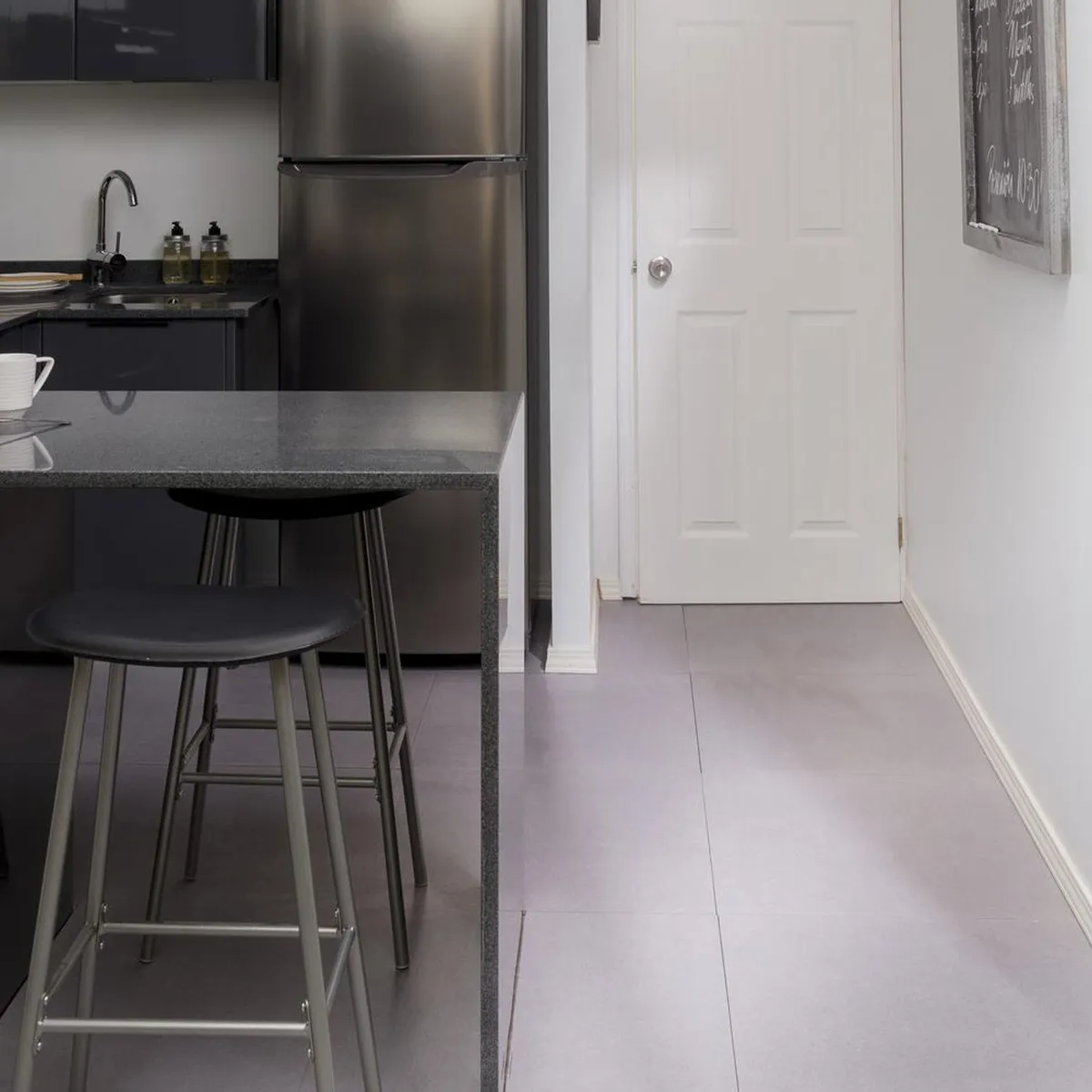 Just Home Collection - Silla bar fija Negra