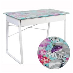 Escritorio Vidrio Floral