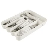Juego de cubiertos c/organizador de plástico 58 piezas CB blanco
