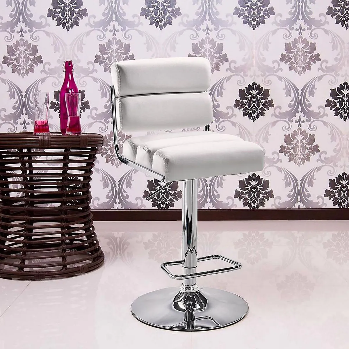 Silla bar Ibiza Blanca, marca Just Home Collection - Foto 2