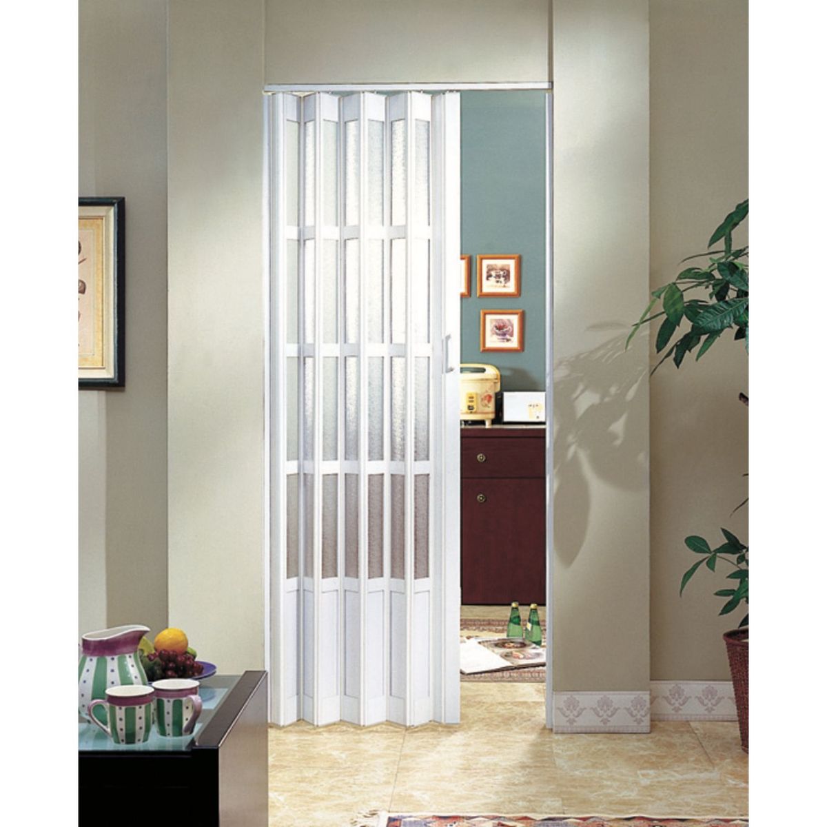 Win-Door - Puerta Plegable PVC para Closet Lugano de 87 x 240 cm Blanco