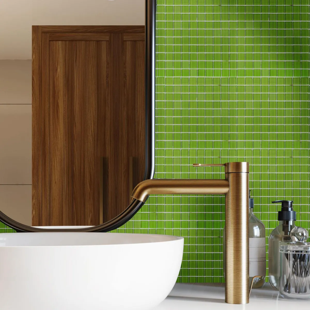 Holztek - Malla Vidrio Verde 30 x 30 cm.