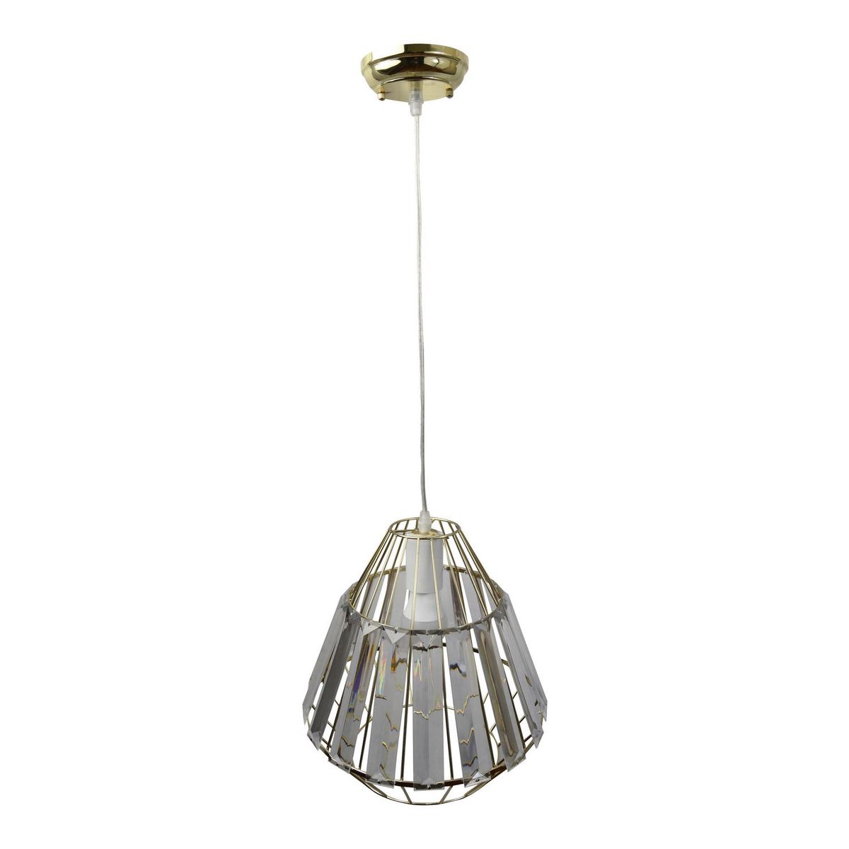 Just Home Collection - Lámpara colgante 60W Terni plata 1luz E27 180cm.