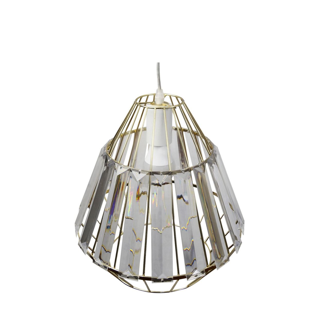 Just Home Collection - Lámpara colgante 60W Terni plata 1luz E27 180cm.
