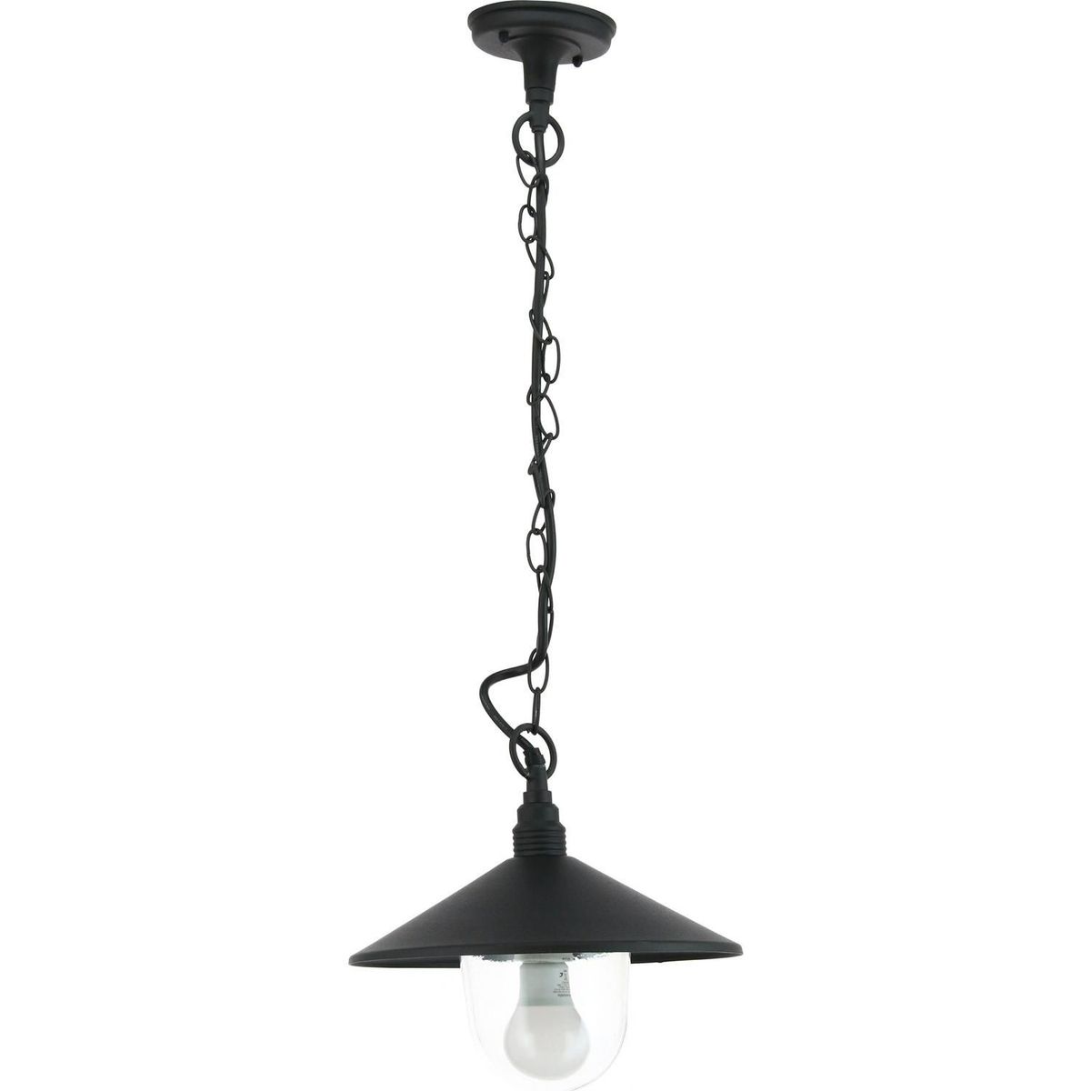 Just Home Collection - Lámpara colgante exterior 60W Etiopía negro 1luz E27 metal IP44 90cm