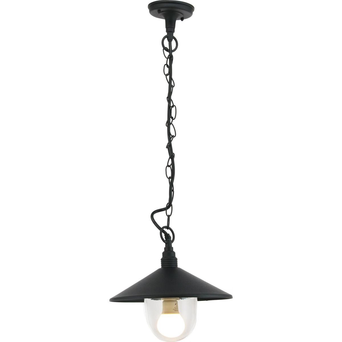 Just Home Collection - Lámpara colgante exterior 60W Etiopía negro 1luz E27 metal IP44 90cm