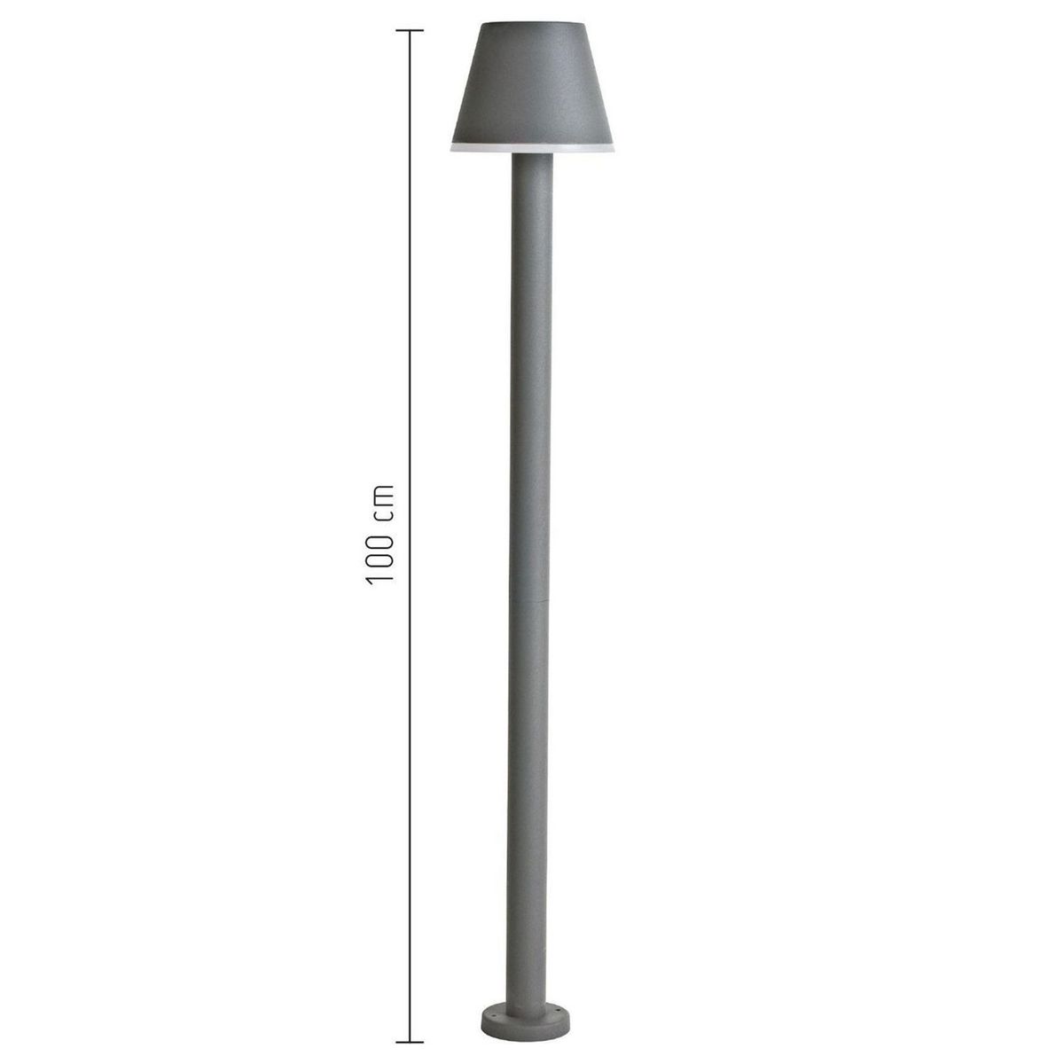 Just Home Collection - Lámpara Pie exterior led 6W Turquía gris 600lm metal IP44 100cm