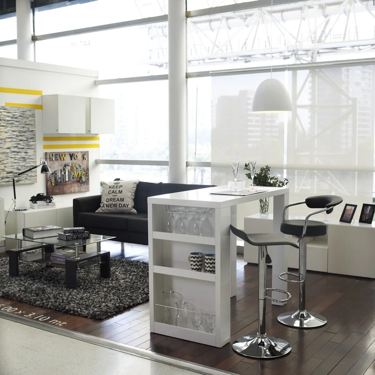 Just Home Collection - Silla bar Enzo Negra banqueta