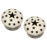 Jaladera cerámica Estrellas negras