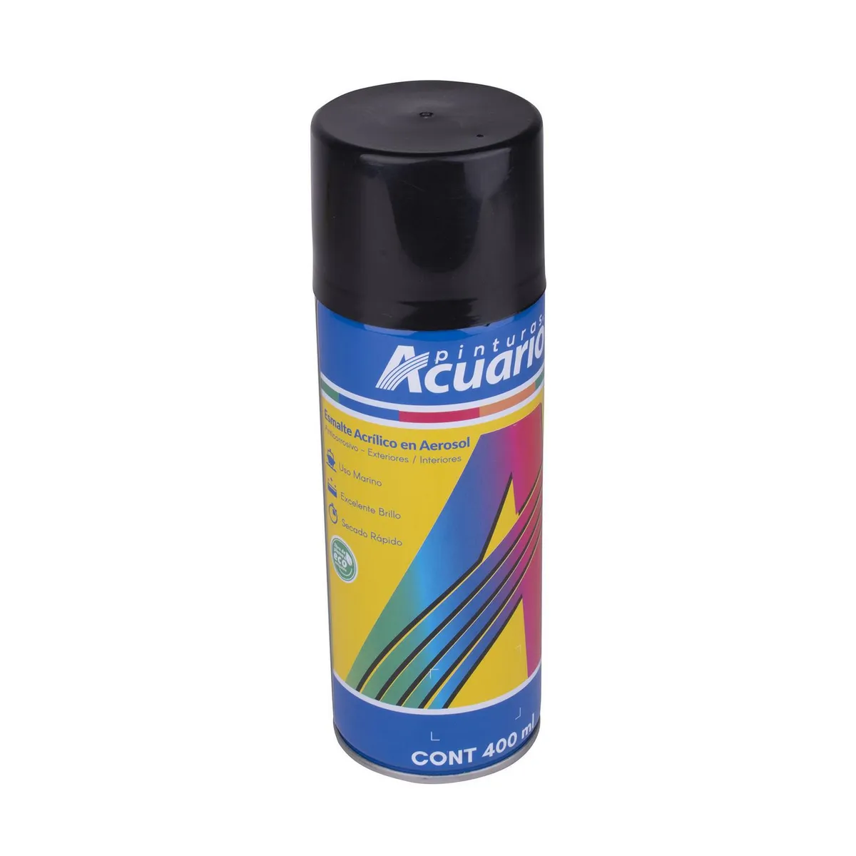 Aerosol negro brillante 400 ml, marca Acuario - Foto Principal