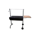 Asador de carbón 1/2 tambor con ruedas