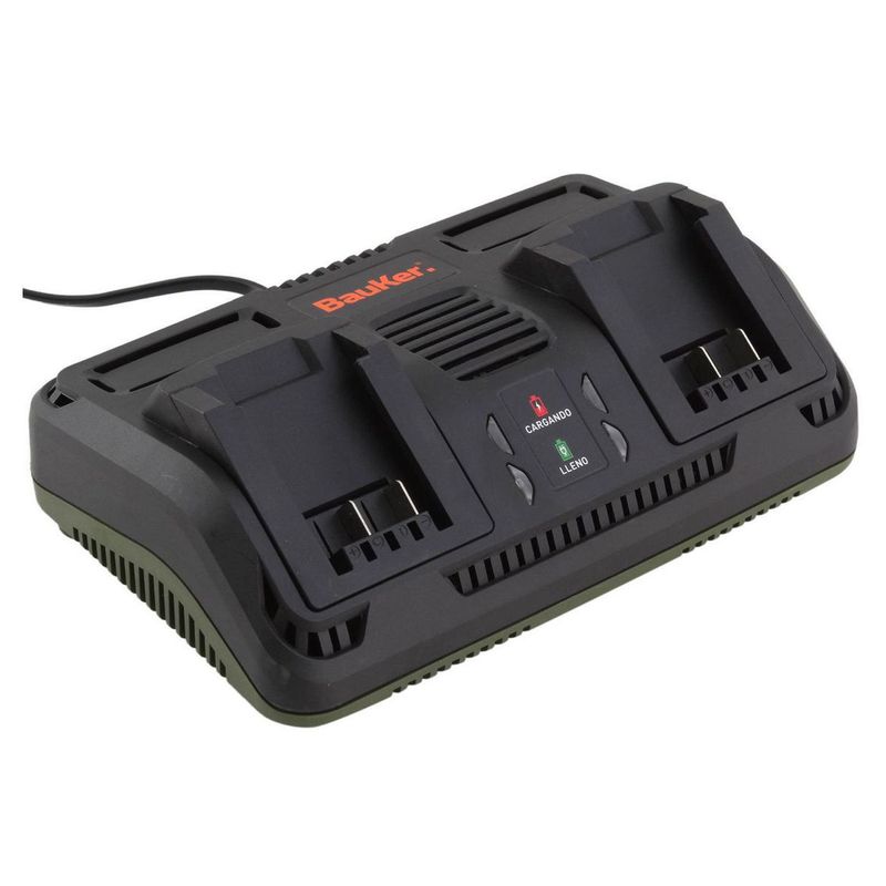  - Cargador Para 2 Baterías 18V Bauker