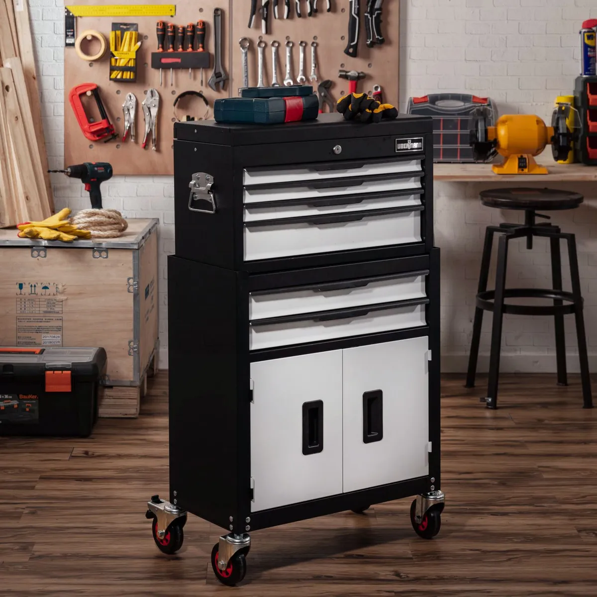 Ubermann - Estante para Herramientas Metálico 2 en 1