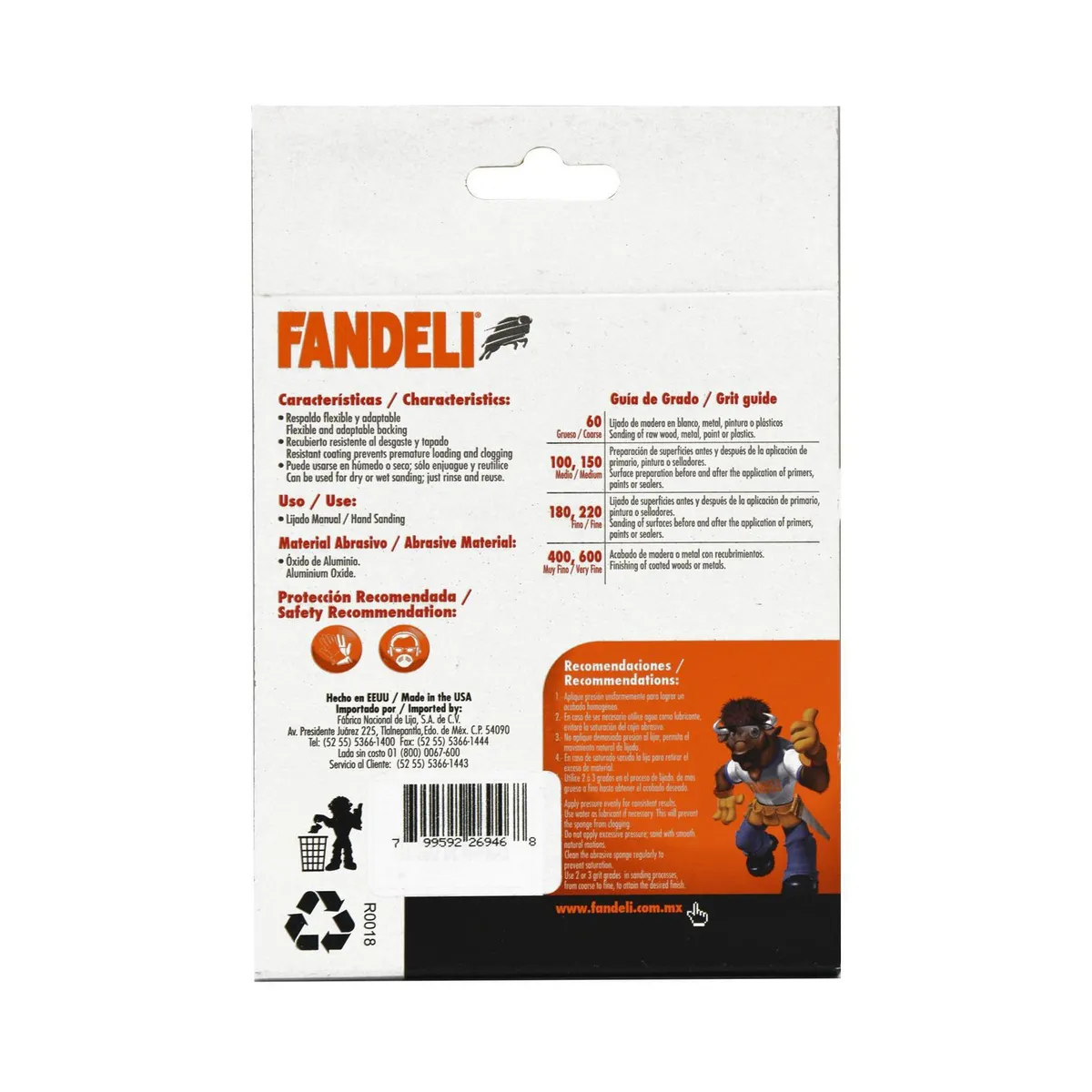 Fandeli - Esponja abrasiva ultra flex