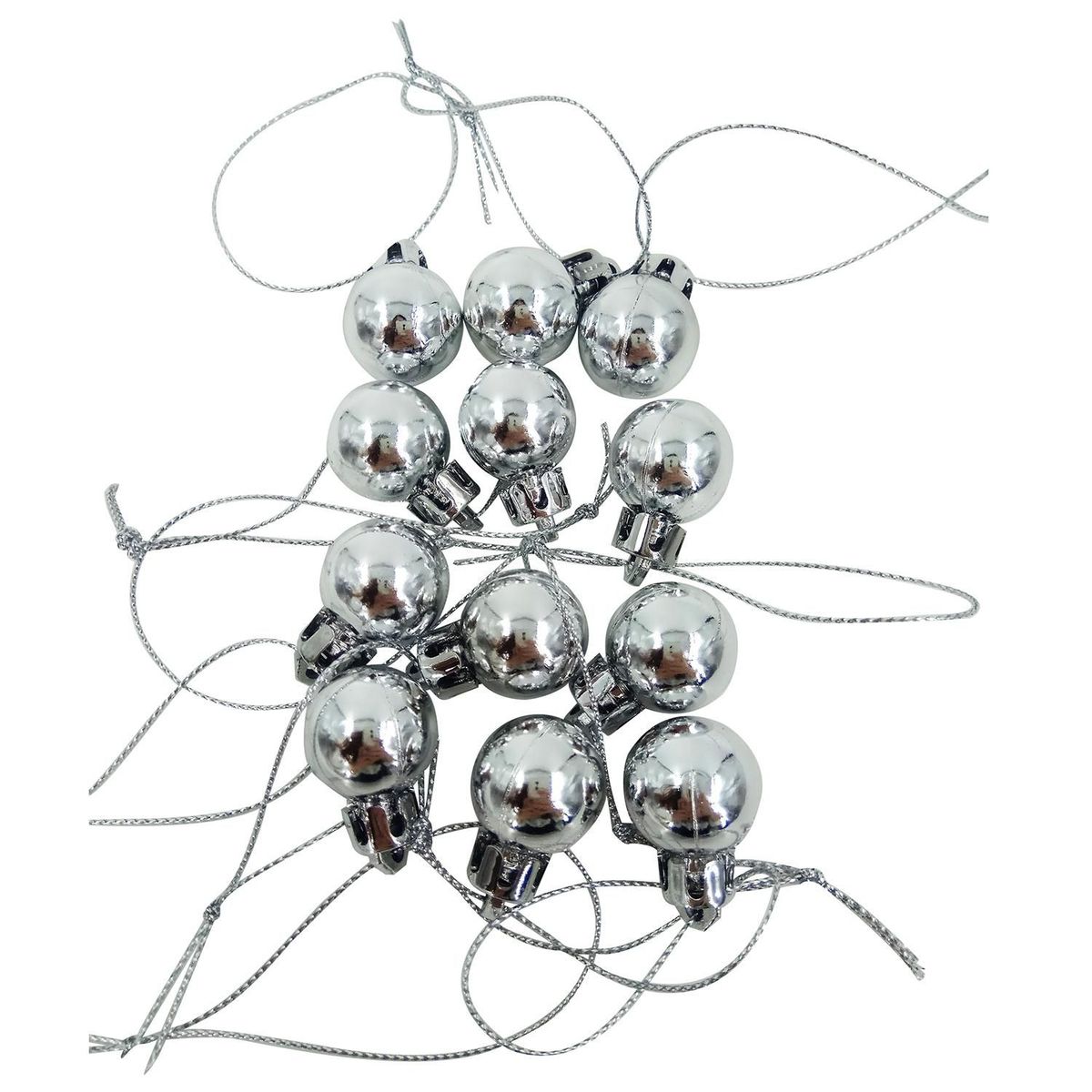 Dear Santa - Set 24 esferas de plástico Navidad plateadas 2 cm