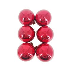 Juego de 12 Esferas Navideñas de Plástico Color Rojo 6 cm