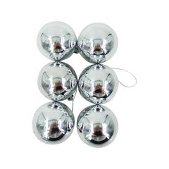 Juego de 12 Esferas Navideñas Color Plateado 6 cm